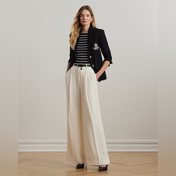 Ralph Lauren Navy and White Striped Top - Picture 1 of 6